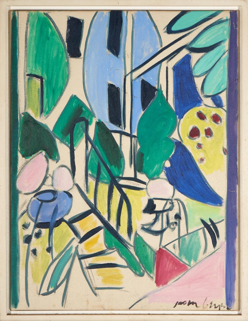 Jason Berger (1924 - 2010) University Road 23 1/2' x 17 7/8' sight size, 25 3/8' x 19 1/2' frame... (1 of 3)