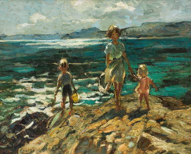 Dorothea Sharp, RBA, ROI (British, 1874-1955) Porth Gwidden Rocks, St Ives: Dorothea Sharp, RBA, ROI (British, 1874-1955) Porth Gwidden Rocks, St Ives signed 'DOROTHEA SHARP' (lower left) oil on board 40 x 50cm (15 3/4 x 19 11/16in). Footnotes: Provenance