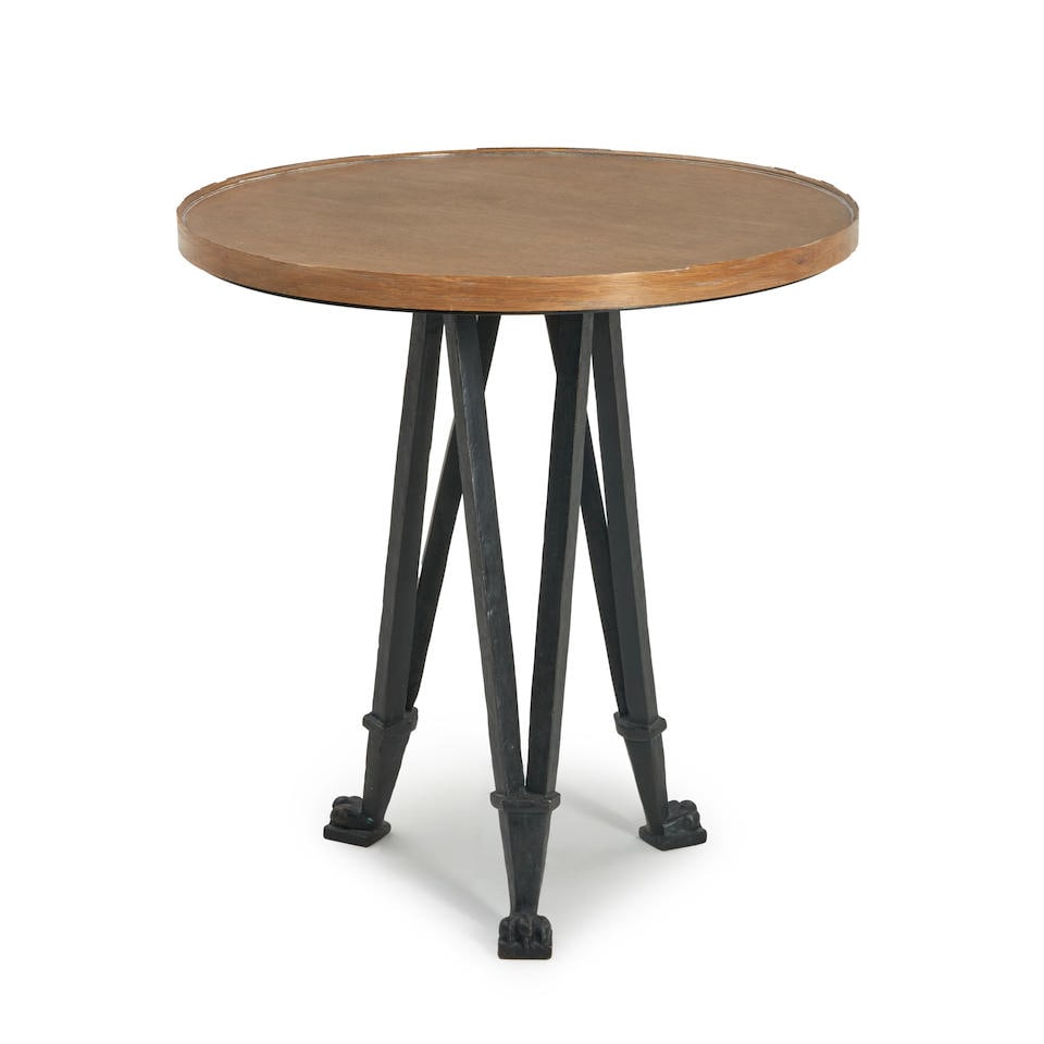 ANDRE ARBUS (1903-1969) GUERIDON, France, designed 1948, patinated bronze, painted steel, oak, u... (1 of 1)