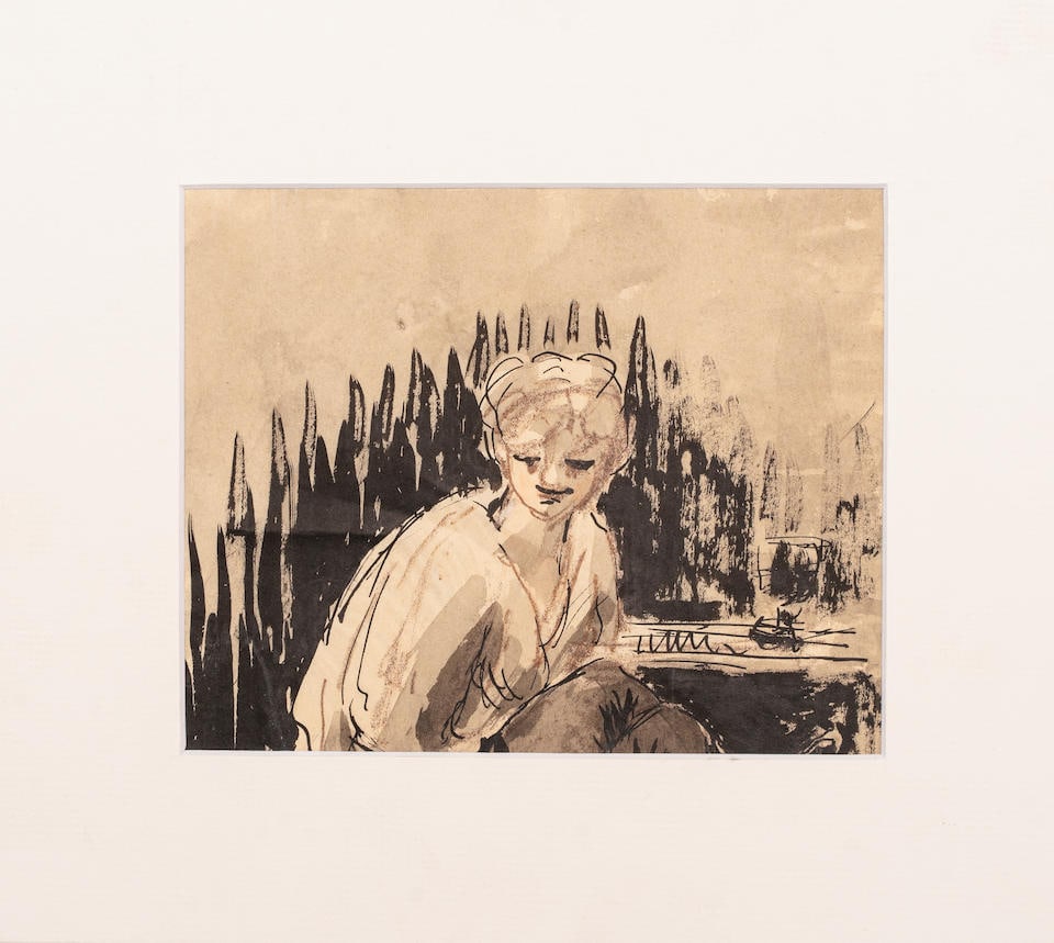 Roderic O'Conor (Irish, 1860-1940) Portrait of a lady 16 x 19 cm. (6 1/4 x 7 1/2 in.): Roderic O'Conor (Irish, 1860-1940) Portrait of a lady pastel, pen and ink 16 x 19 cm. (6 1/4 x 7 1/2 in.) Footnotes: Provenance Rene Honta O'Conor, from whom bequeathed to Mme. Henri Bellard, from who