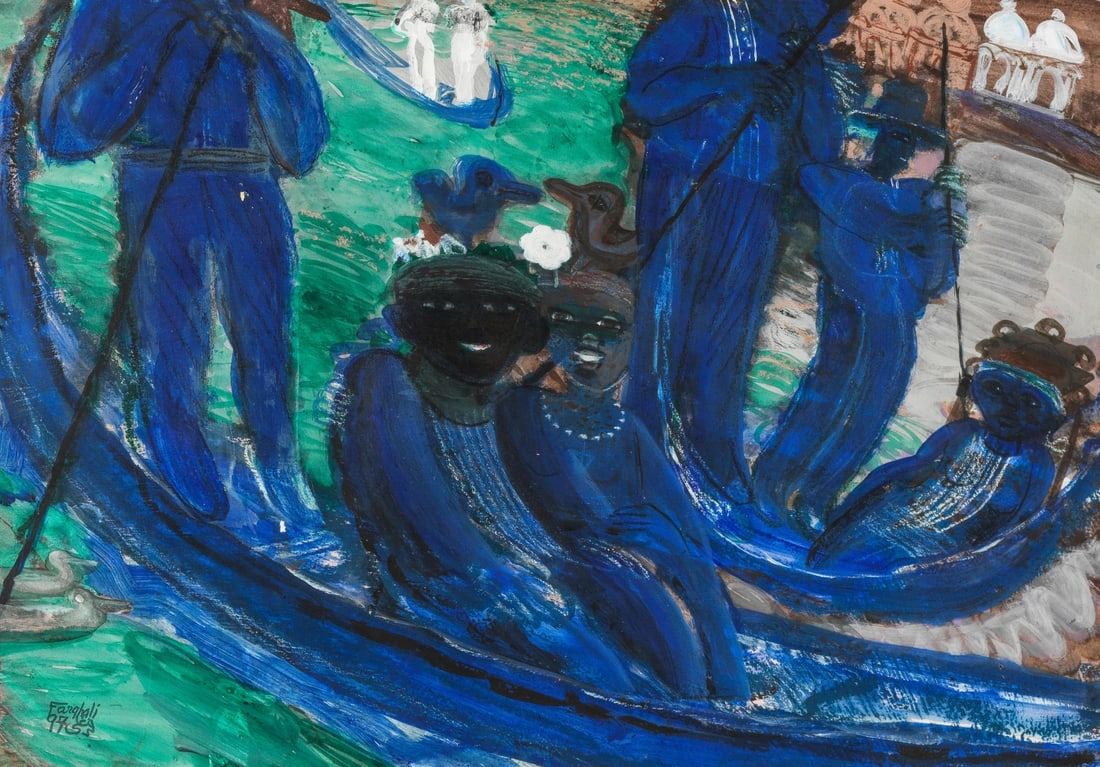 Farghali Abdel Hafiz (Égypte, né en 1941) Florence: Farghali Abdel Hafiz (Égypte, né en 1941) Florence signé 'Farghali' en arabe et an anglais et daté '97' en bas à gauche technique mixte sur papier 35 x 49cm (13 3/4 x 19 5/16i