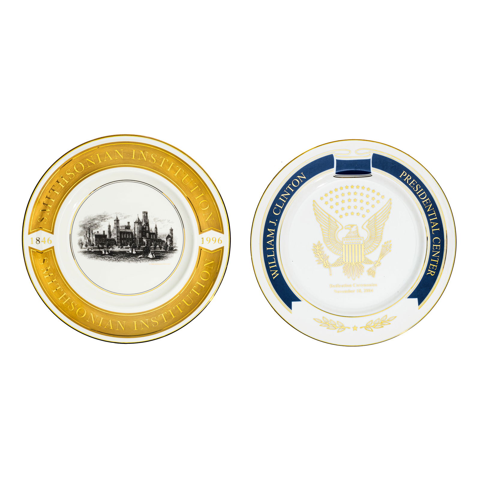 TWO COMMEMORATIVE PORCELAIN PLATES. (1 of 1)