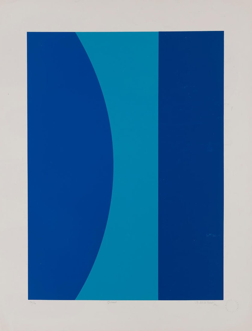 JO DELAHAUT (1911-1992) Gand, 1972 Sérigraphie en couleurSignée, titrée et num...: JO DELAHAUT (1911-1992) Gand, 1972 Sérigraphie en couleur Signée, titrée et numérotée 10/20 Timbre sec Ed. Galerie Lahumière, Paris Zeefdruk in kleur Getekend, getiteld