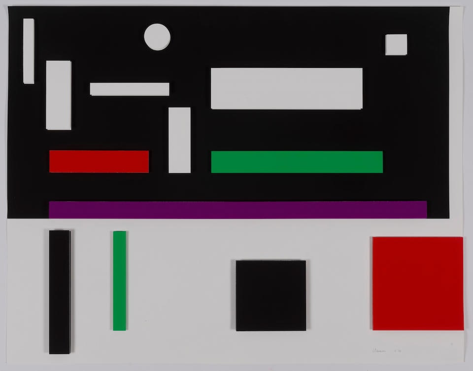 GENEVIEVE CLAISSE (1935-2018) Composition Sérigraphie en couleur et collageSignée et n...: GENEVIEVE CLAISSE (1935-2018) Composition Sérigraphie en couleur et collage Signée et numérotée e.a Ed. Galerie F Zeefdruk in kleur en collage Getekend en genummerd e.a Ed. Galerie