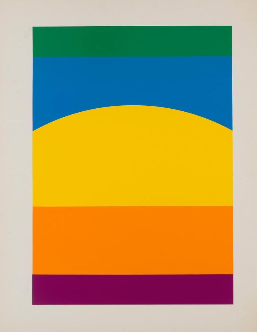 JO DELAHAUT (1911-1992) Eté, 1972 Sérigraphie en couleur sur papier glaçéSig...: JO DELAHAUT (1911-1992) Eté, 1972 Sérigraphie en couleur sur papier glaçé Signée, datée titrée et numérotée HC V/XV Timbre sec Ed. Galerie Lahumière,
