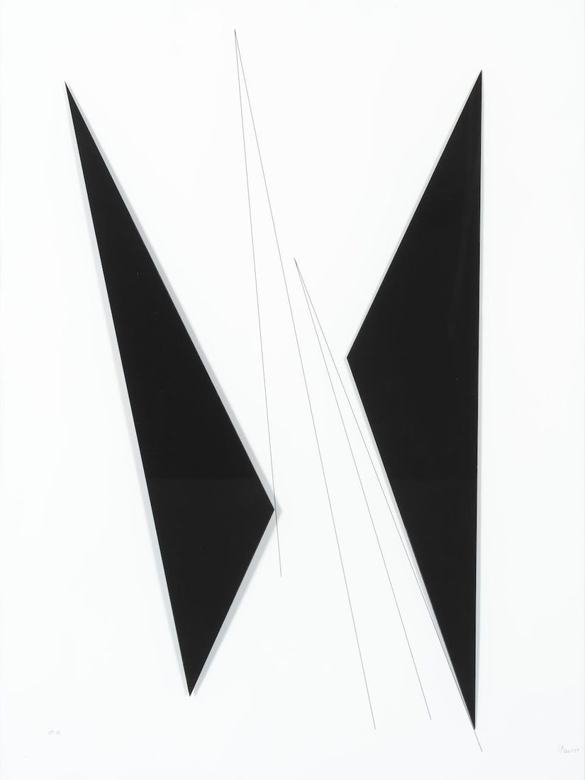 GENEVIEVE CLAISSE (1935-2018) Composition géométrique, 2015 Sérigraphie et colla...: GENEVIEVE CLAISSE (1935-2018) Composition géométrique, 2015 Sérigraphie et collage Signée et numérotée e.a. Timbre sec Galerie F Edition Zeefdruk en collage Getekend en