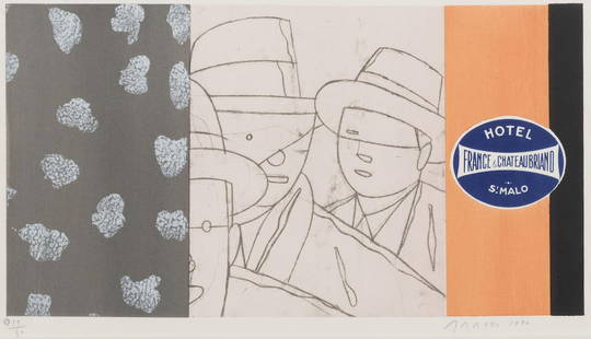 EDUARDO ARROYO (1937-2018) Hotel de France, 1990 Lithographie en couleurSignée, datée ...: EDUARDO ARROYO (1937-2018) Hotel de France, 1990 Lithographie en couleur Signée, datée et numérotée 19/30 Tampon Kleurenlithografie Getekend, gedateerd en genummerd 19/30 Buffer C