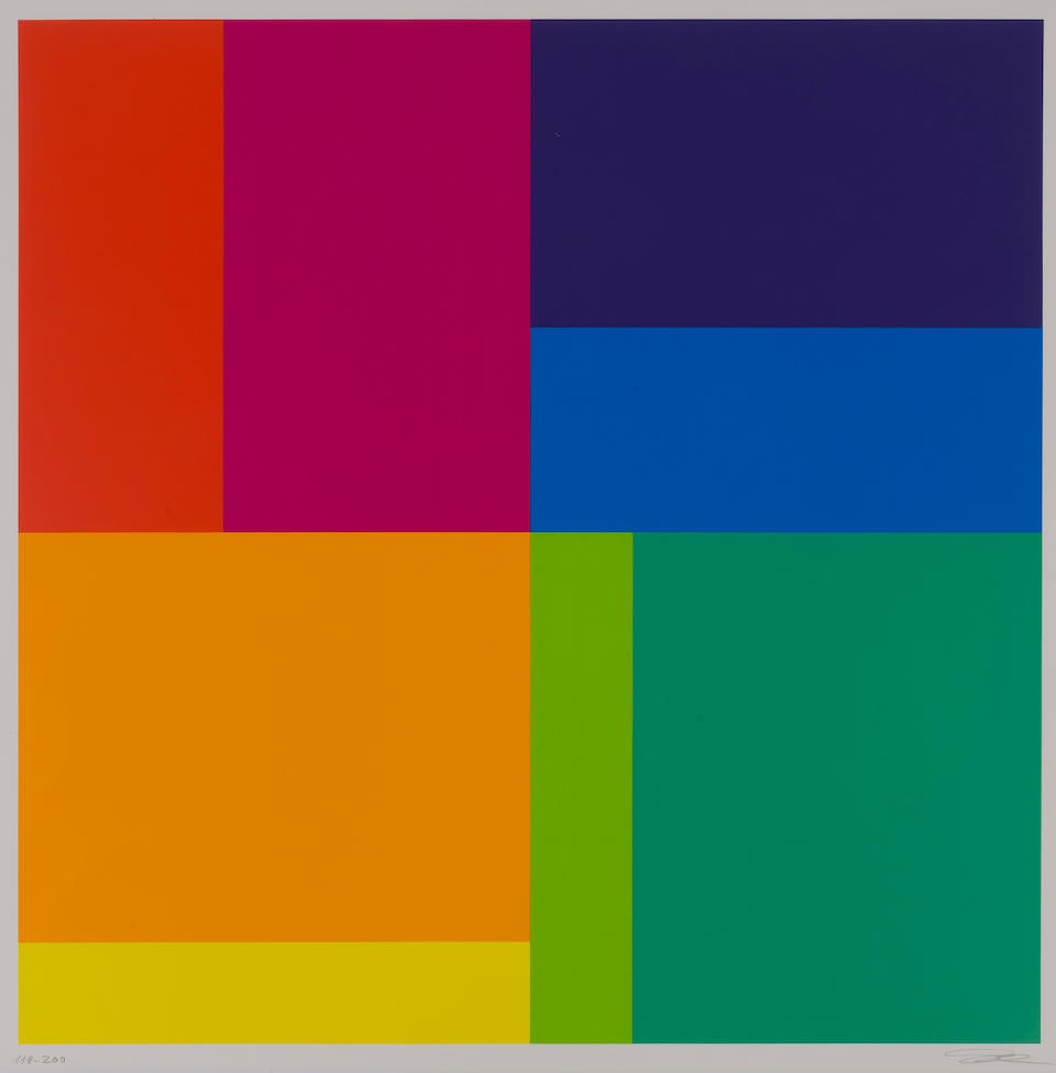 RICHARD PAUL LOHSE (1902-1988) 4x4 Bewegungen um eine Achse, 1971-1972 Sérigraphie en coule...: RICHARD PAUL LOHSE (1902-1988) 4x4 Bewegungen um eine Achse, 1971-1972 Sérigraphie en couleur Signée et numérotée 119/200 Zeefdruk in kleur Getekend en genummerd 119/200 Silkscreen