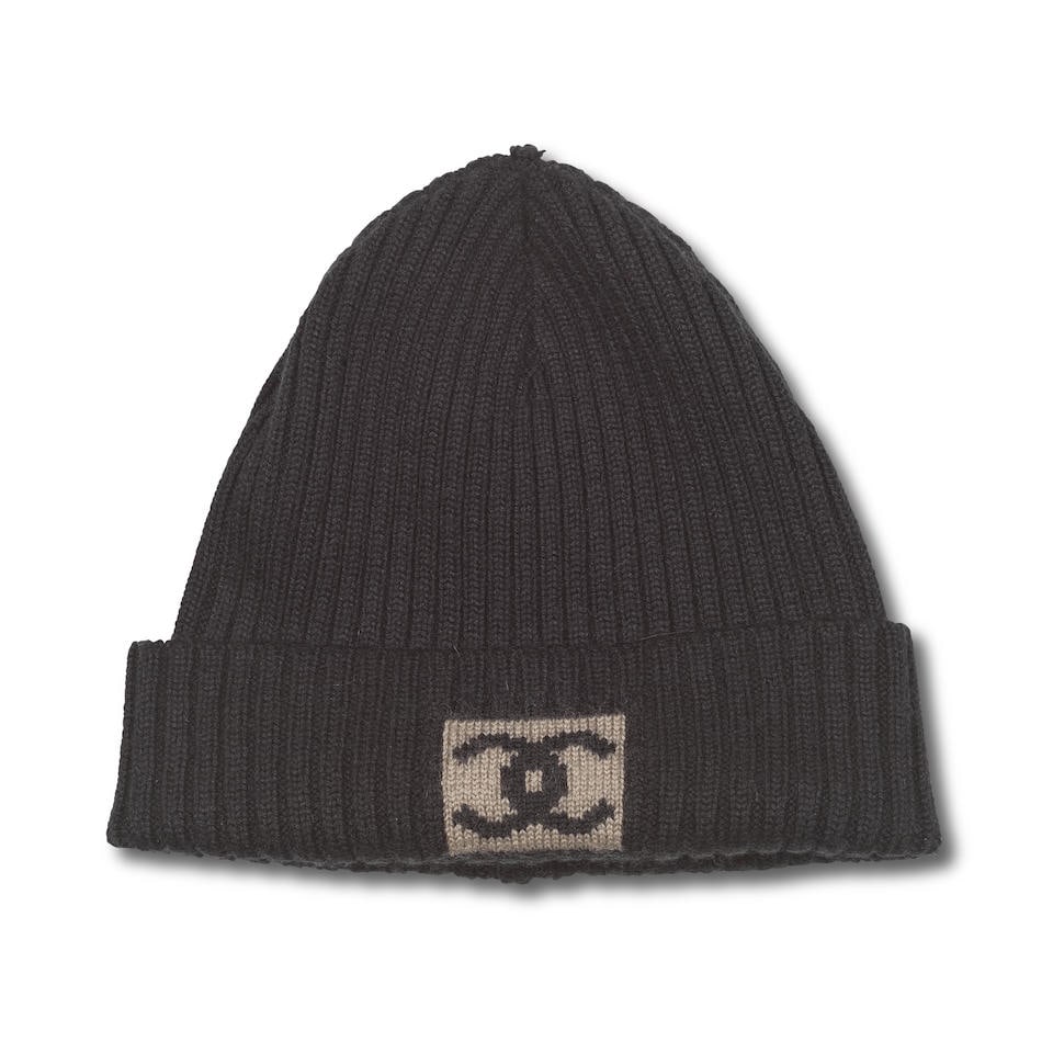 Chanel: a Black CC Logo Beanie (1 of 1)