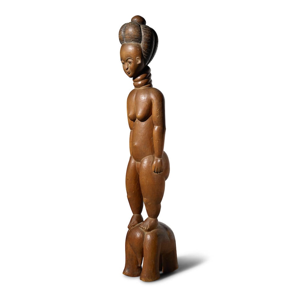 Mende Female Elephant Rider, Sierra Leone: Mende Female Elephant Rider, Sierra Leone Wood Height 26 1/2in (67.5cm) Provenance Mr. & Mrs. Harold Benjamin Collection, New York Helen & Richard Kuhn Collection, Los Angeles Dimondstein Tribal Art,