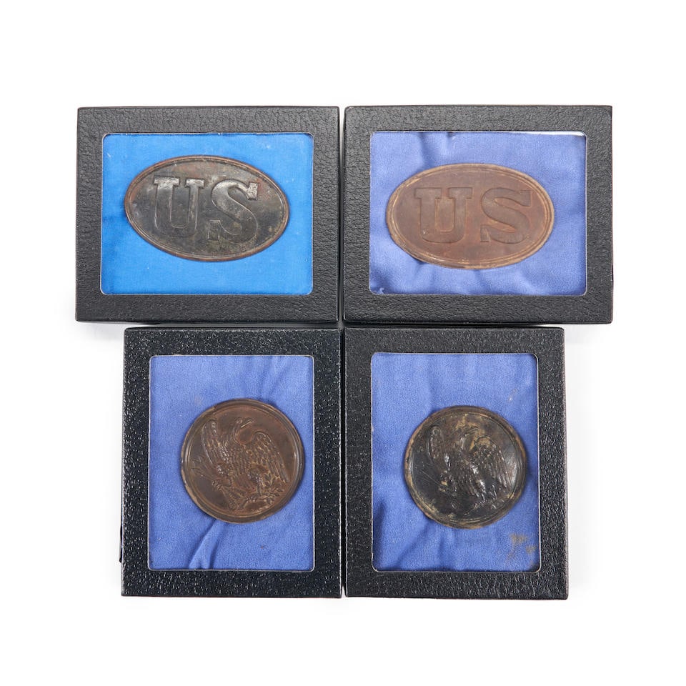 FOUR CIVIL WAR CARTRIDGE BOX/BELT PLATES. (1 of 1)