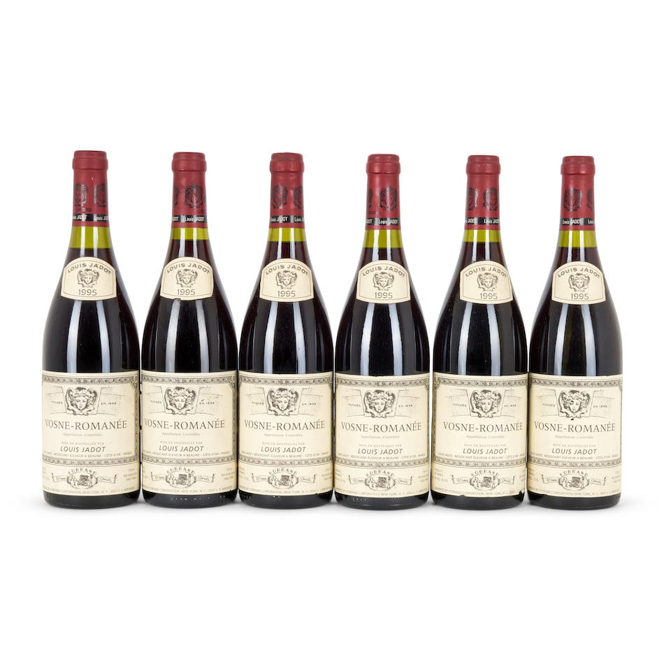 Louis Jadot Vosne Romanée 1995 (6 bottles): Louis Jadot Vosne Romanée 1995 Côte de Nuits u: 1x 3cm, 2x 2.5cm, 3x2cm 6 bottles Footnotes: Burgundy This lot is subject to the following lot symbols: • • Zero rated for tax, no