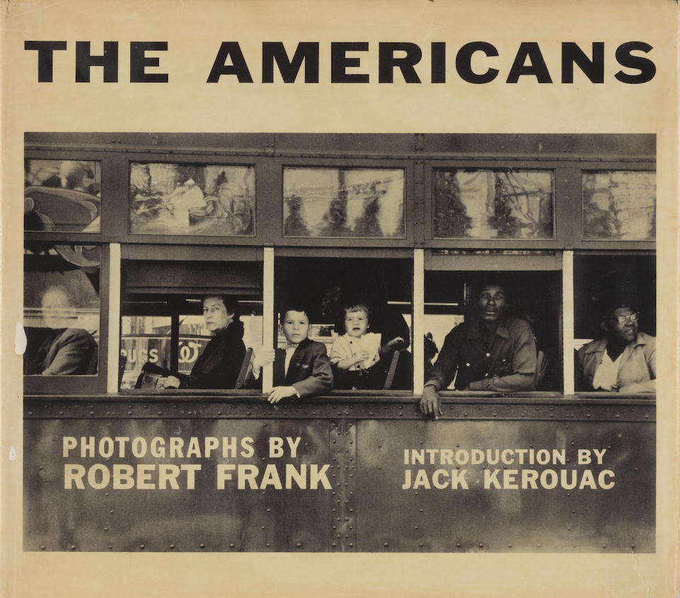 Robert Frank (1924-2019); The Americans;: Robert Frank (1924-2019) The Americans, 1958 (New York: Grove Press, 1959) First-edition hardcover photobook, introduction by Jack Kerouac, encased in printed dust jacket. 7 1/2 x 8 1/2 x 1 in. (19.1