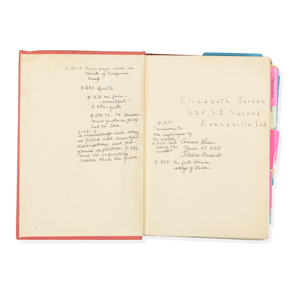 ANNE RICE'S ANNOTATED COPY OF KINGS ROW. BELLAMANN, HENRY. 1882-1945. Kings Row. New York: Simon... (1 of 2)