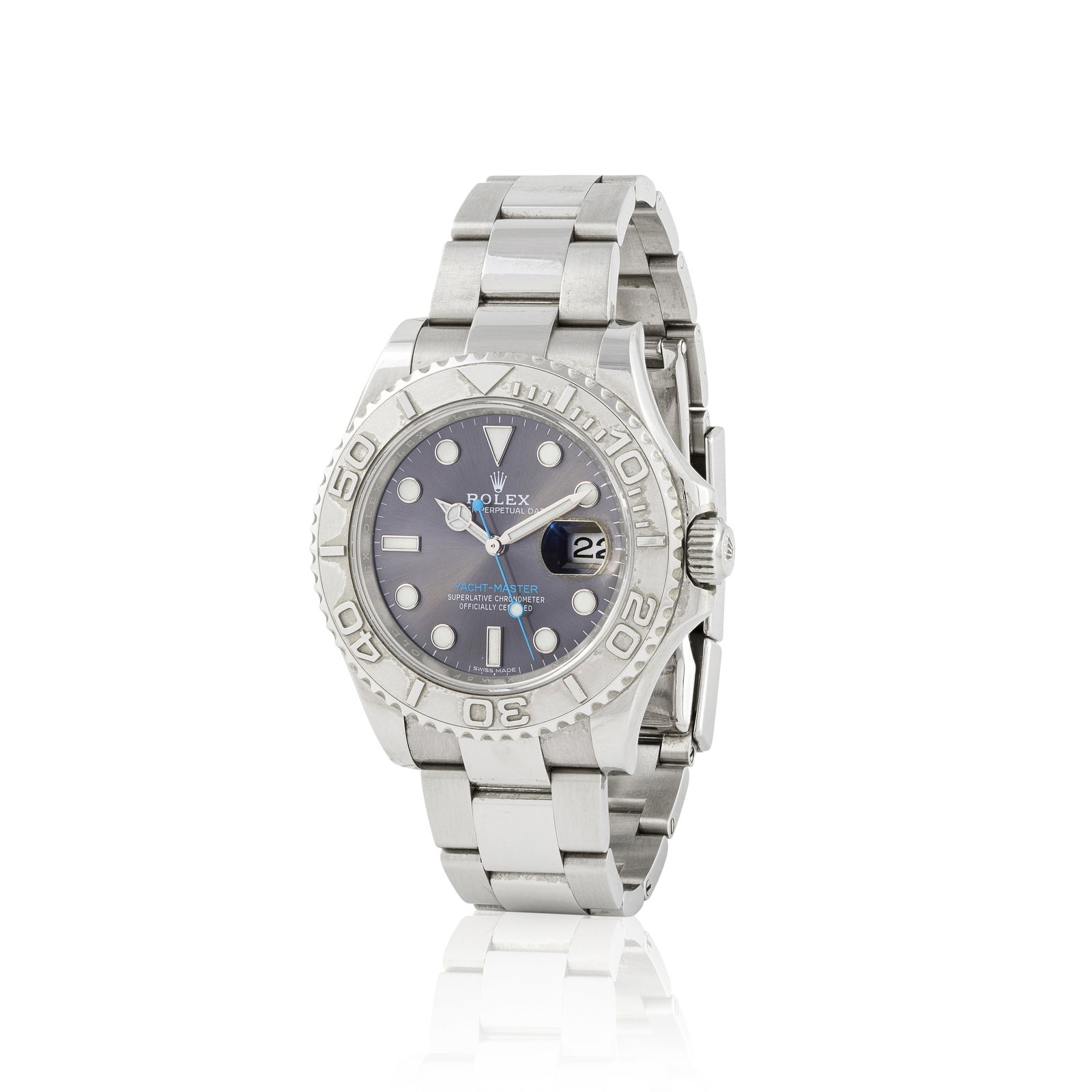Rolex. A stainless steel and platinum automatic calendar bracelet watch Rolex. Montre bracelet e... (1 of 1)