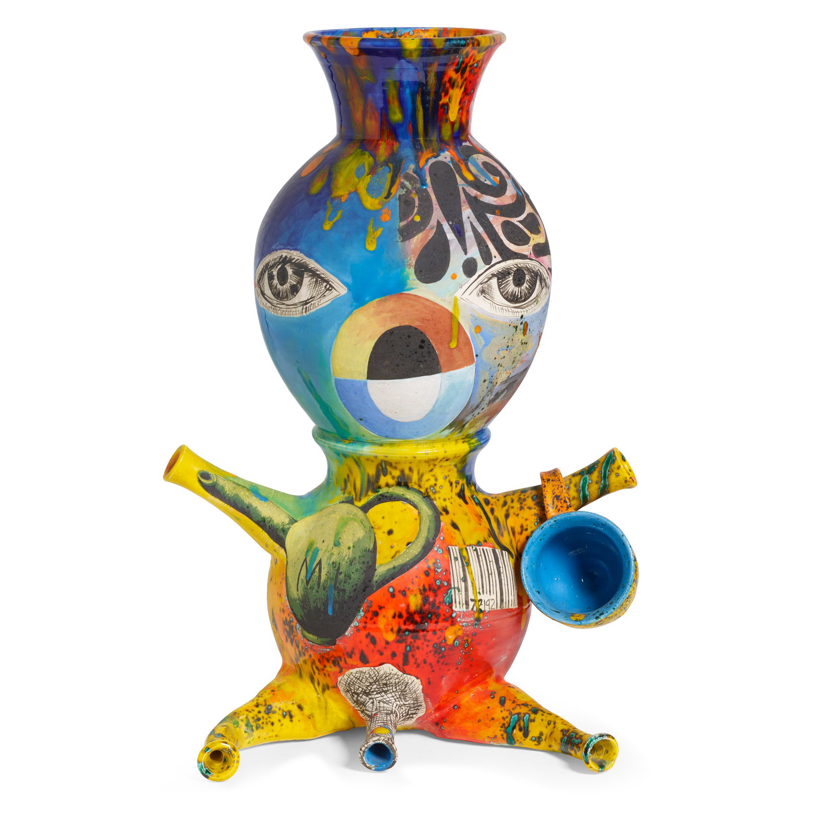 MICHAEL LUCERO (BORN 1953) Untitled (from New World Series)1992glazed and painted earthenware, t... (1 of 4)