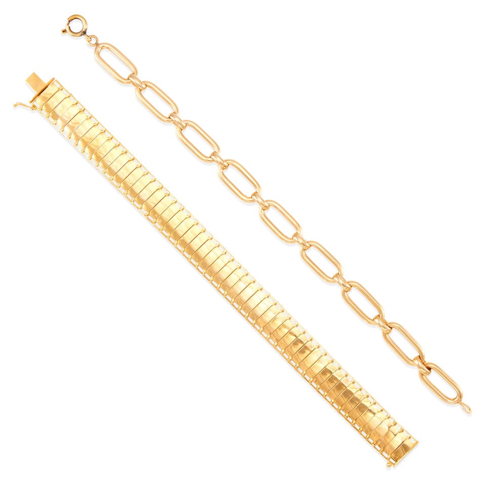 TWO 14K GOLD LINK BRACELETS (1 of 2)