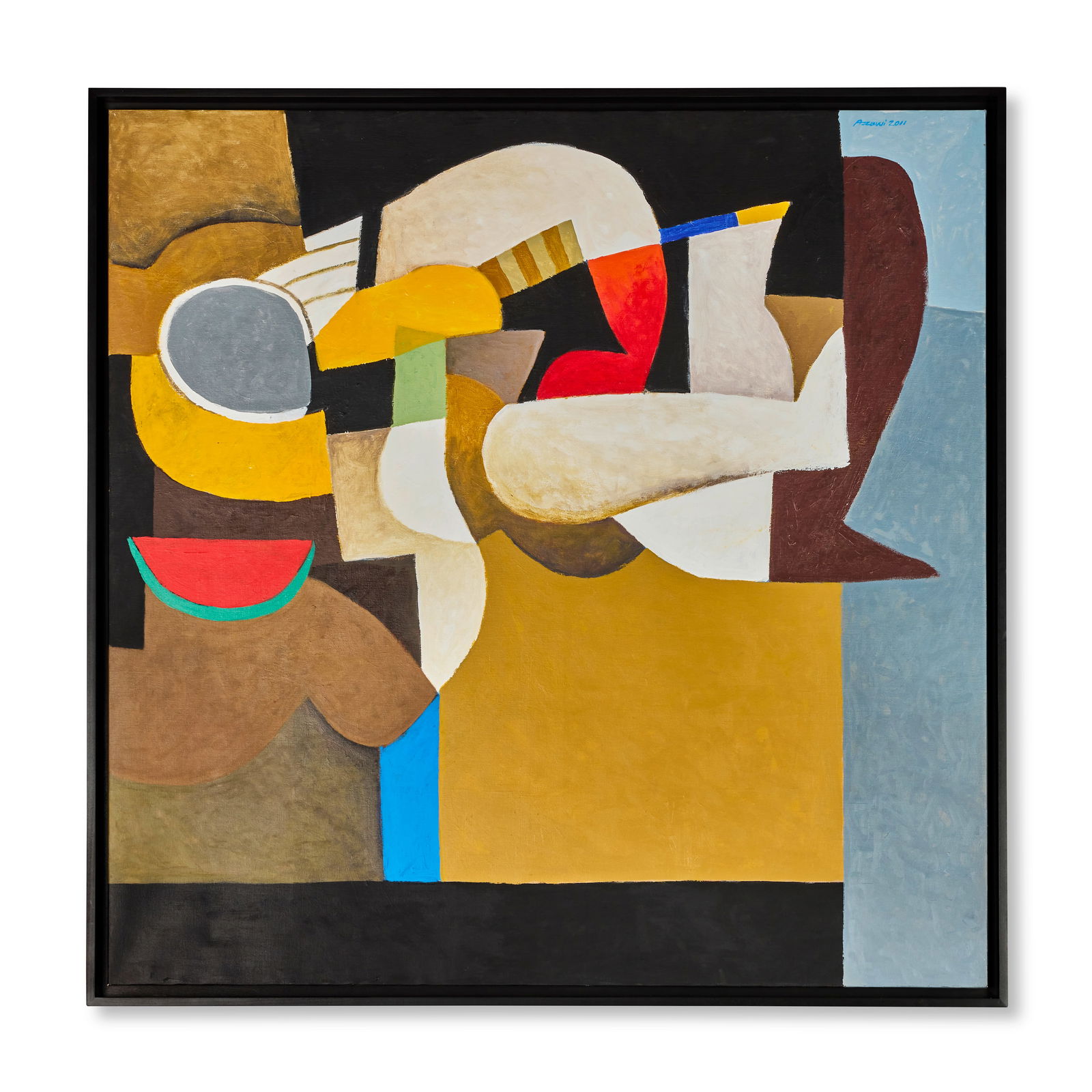 Dia Al-Azzawi (Iraq, born 1939) A Window Overlooking Jewad Selim's Studio: Dia Al-Azzawi (Iraq, born 1939) A Window Overlooking Jewad Selim's Studio acrylic on canvas signed 'Azzawi' and dated '2011' (upper right), further signed, dated and titled on the verso, executed in 2