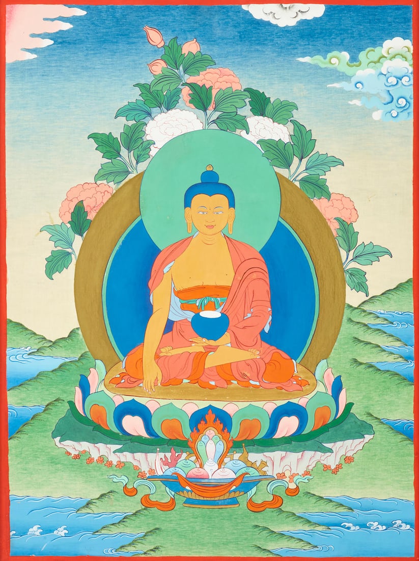 A THANGKA OF SHAKYAMUNI BUDDHA Nepal, 21st century (1 of 2)