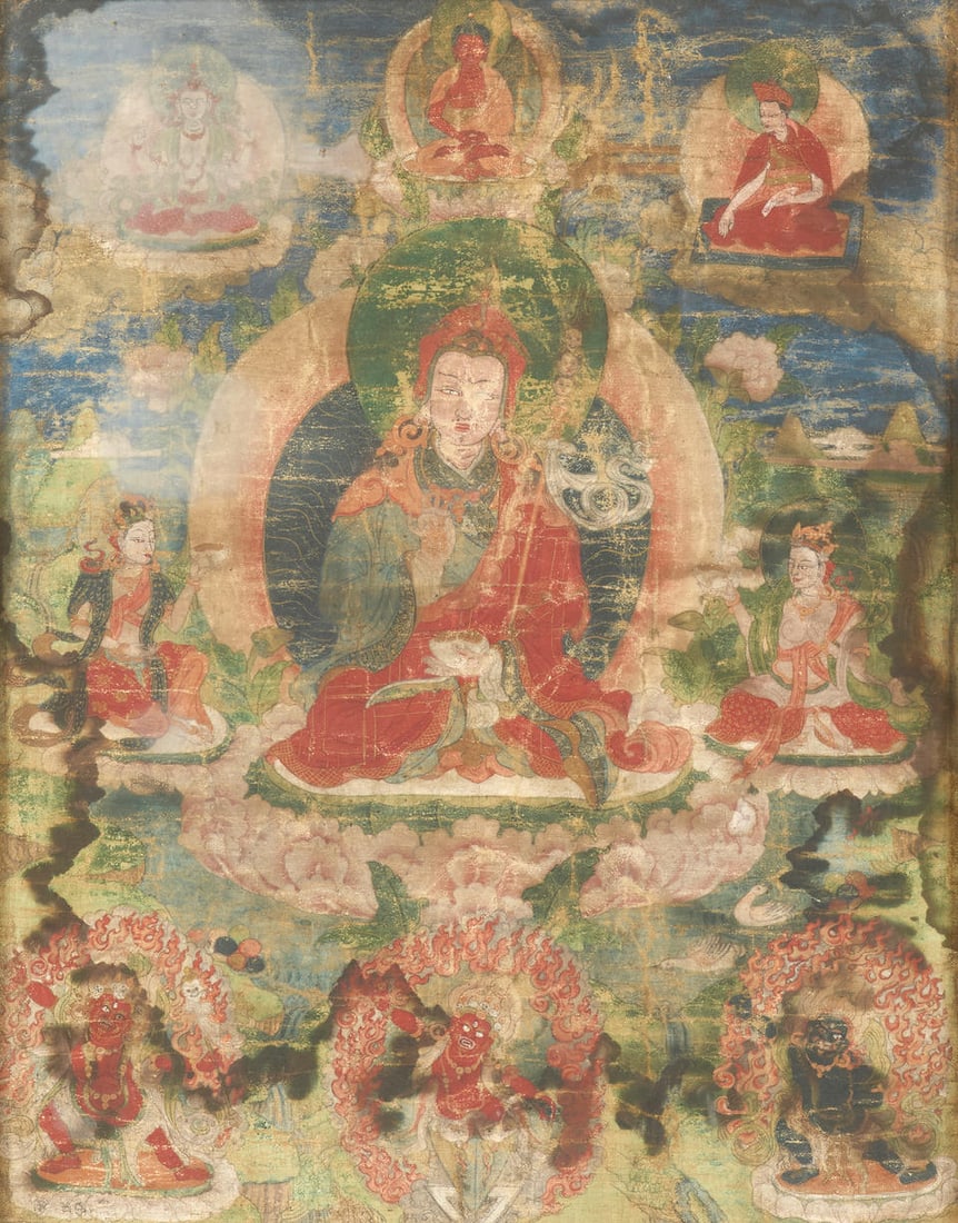 A THANGKA DEPICTING PADMASAMBHAVA Tibet, late 19th/20th century (1 of 2)