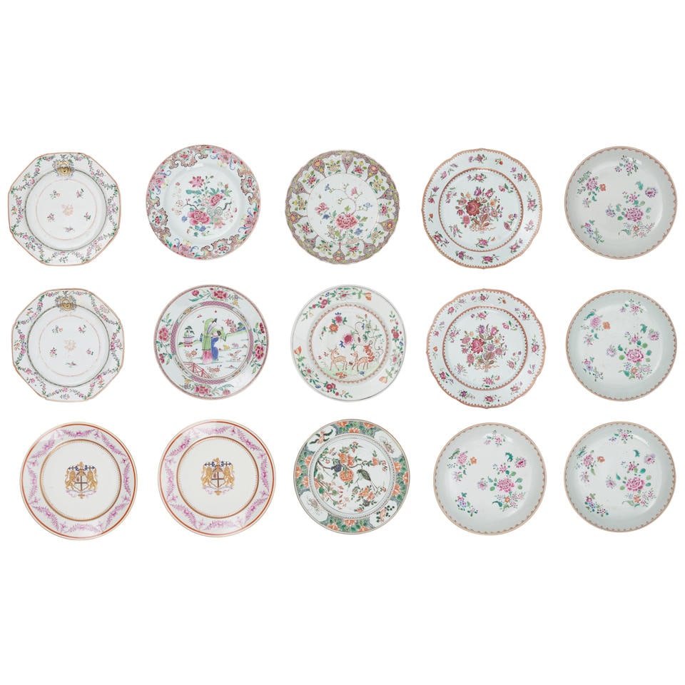 SEVENTEEN ASSORTED CHINESE EXPORT PORCELAIN PLATES20th century (1 of 1)