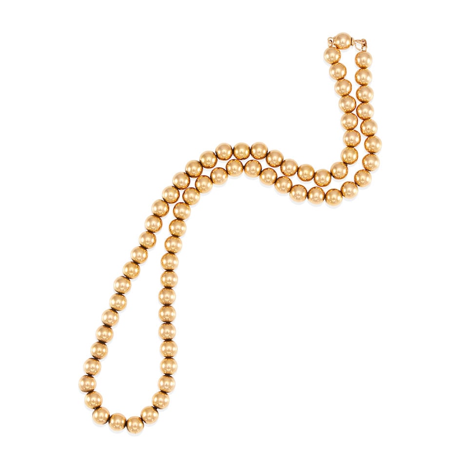 14K GOLD BEADED NECKLACE (1 of 2)