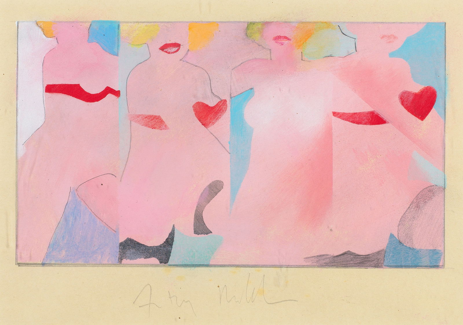 Antony Donaldson (British, born 1939) Where are the Boys No.1 13.5 x 23.5 cm. (5 1/4 x 9 1/4 in....: Antony Donaldson (British, born 1939) Where are the Boys No.1 signed 'Antony Donaldson' (lower centre); signed again, titled and dated 'ANTONY DONALDSON 1962/Where are the boys #1' (verso); further si