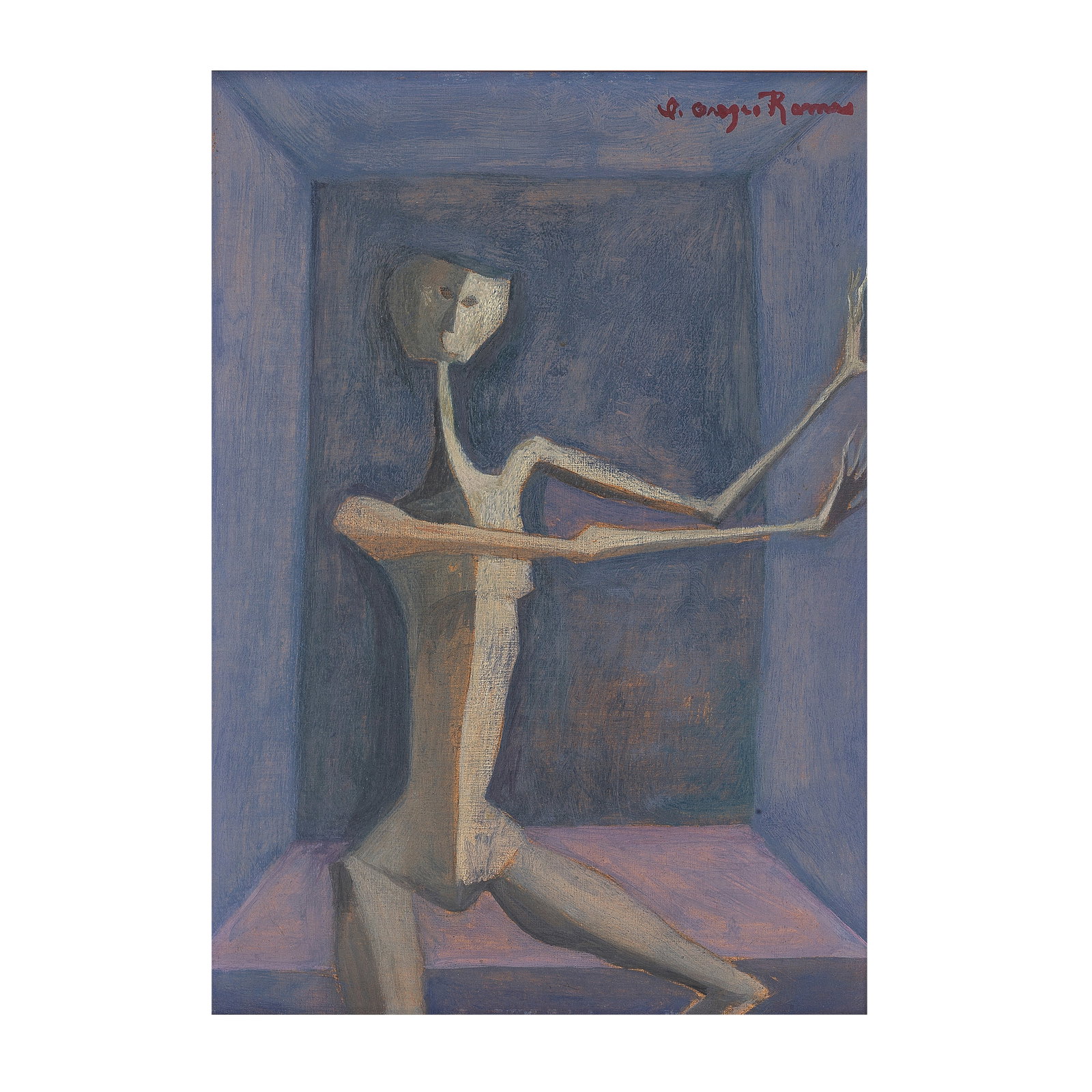CARLOS OROZCO ROMERO (1898-1984) Mujer en la ventana 11 13/16 x 8 9/16 in (30 x 21.7 cm) (Painte...: CARLOS OROZCO ROMERO (1898-1984) Mujer en la ventana signed 'C. Orozco Romero' (upper right) oil on board 11 13/16 x 8 9/16 in (30 x 21.7 cm) Painted in 1972 Footnotes: Provenance Schell Ga