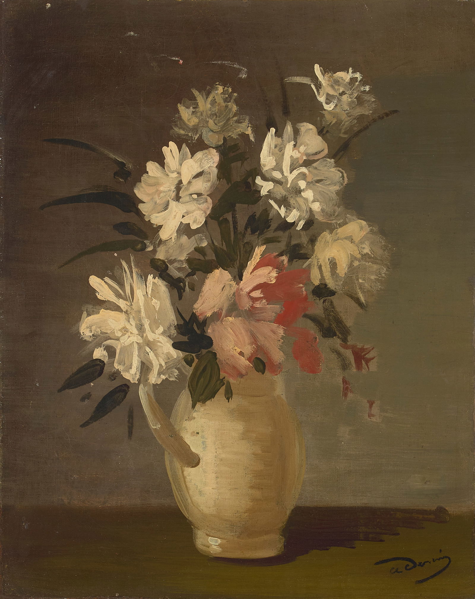 ANDRÉ DERAIN (1880-1954) Vase de fleurs 16 1/4 x 13 in (41.3 x 33 cm) (Painted circa 1936): ANDRÉ DERAIN (1880-1954) Vase de fleurs signed 'A Derain' (lower right) oil on canvas 16 1/4 x 13 in (41.3 x 33 cm) Painted circa 1936 Footnotes: The authenticity of this work has been con