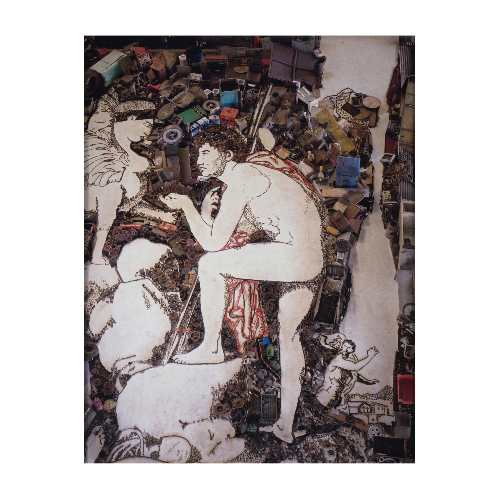VIK MUNIZ (B. 1961) Oedipus and Sphinx, after Jean-Auguste-Dominique Ingres (Pictures of Junk) 9...: VIK MUNIZ (B. 1961) Oedipus and Sphinx, after Jean-Auguste-Dominique Ingres (Pictures of Junk) signed 'Vik Muniz' (on a label affixed to the reverse) chromogenic print 93 1/2 x 71 in (237.5 x 180.3 cm