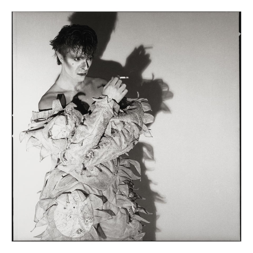 Brian Duffy (1933-2010); David Bowie, 'Scary Monsters' Album Cover (Smoking #1);: Brian Duffy (1933-2010) David Bowie, 'Scary Monsters' Album Cover (Smoking #1), 1980 Archival pigment print, printed later; signed in ink and the photographer's archive blindstamp in the margin, mount