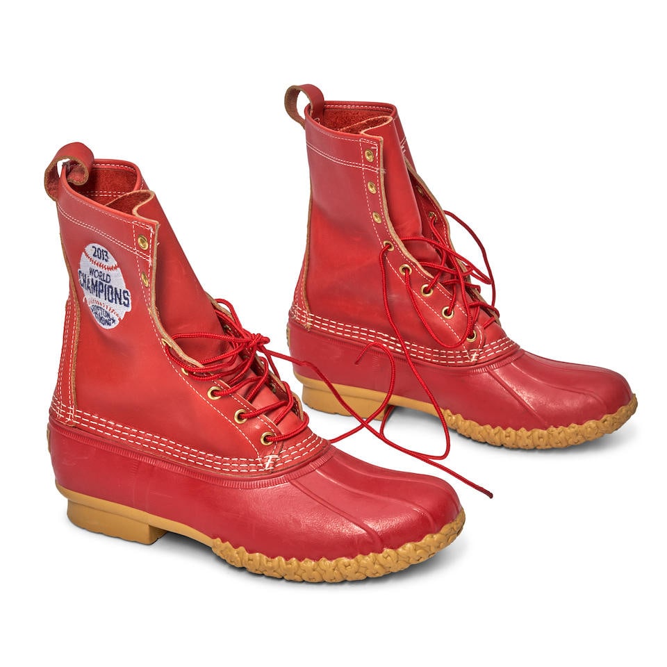 Pair of 2013 World Champions Red Sox Boston Strong LL Bean Boots: Pair of 2013 World Champions Red Sox Boston Strong LL Bean Boots In Red Sox Red, Size 9. For further information on this lot please visit Bonhams.com For further information about this lot please