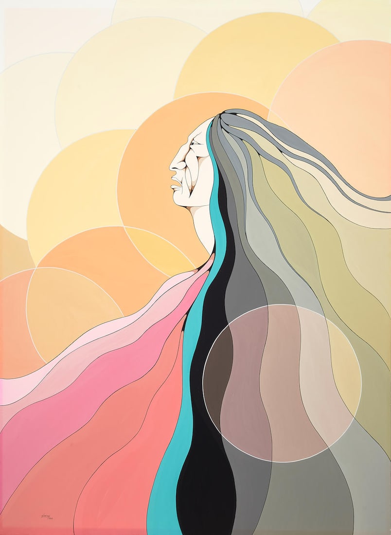 A Diane O'Leary (Opeche-Nah-Se) painting, 'Sun Singer,' 1990 (1 of 1)