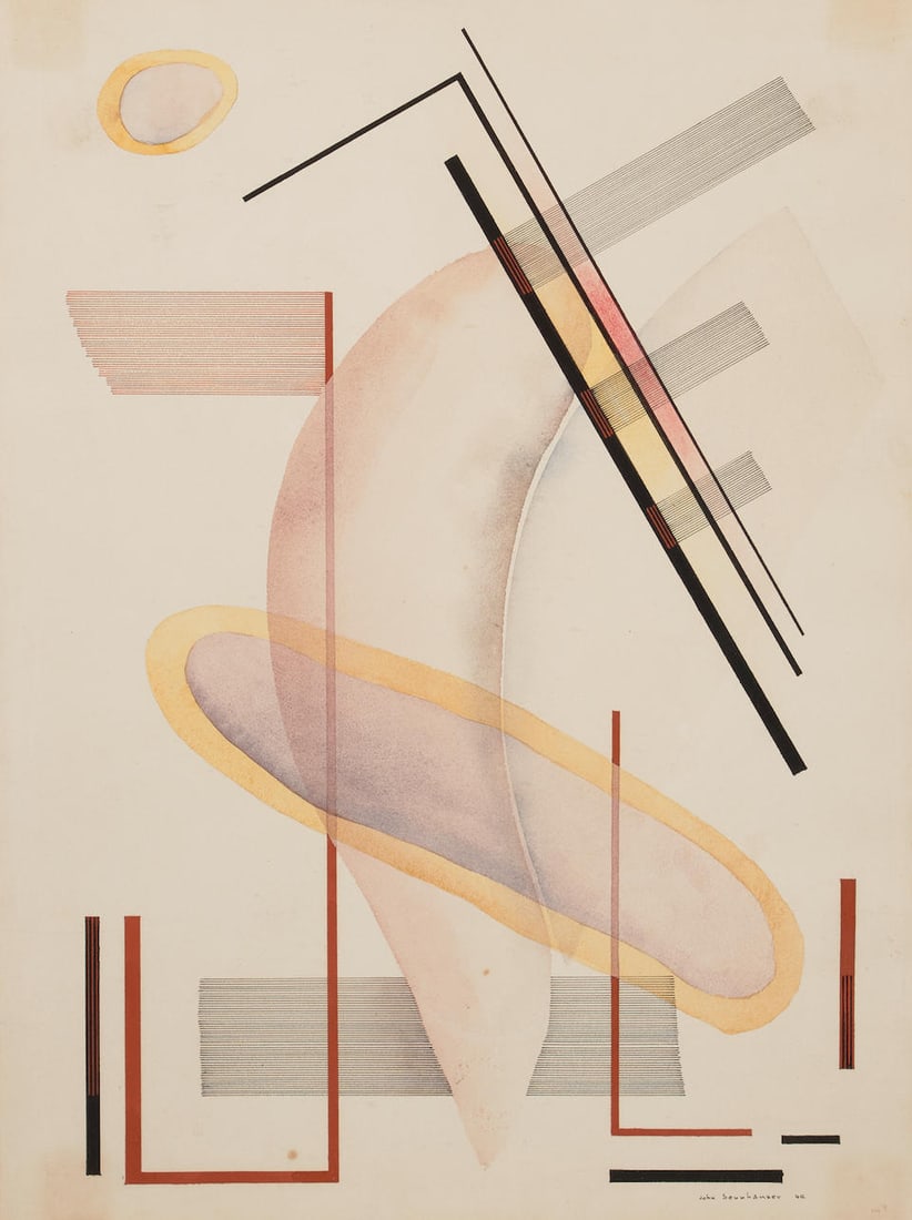 John Sennhauser (1907-1978) Untitled sight 19 x 14 in. framed 27 1/4 x 22 in.: John Sennhauser (1907-1978) Untitled signed and dated 'John Sennhauser 40' (lower right) watercolor and ink on paper sight 19 x 14 in. framed 27 1/4 x 22 in. Footnotes: Provenance Struve Gallery, Chic