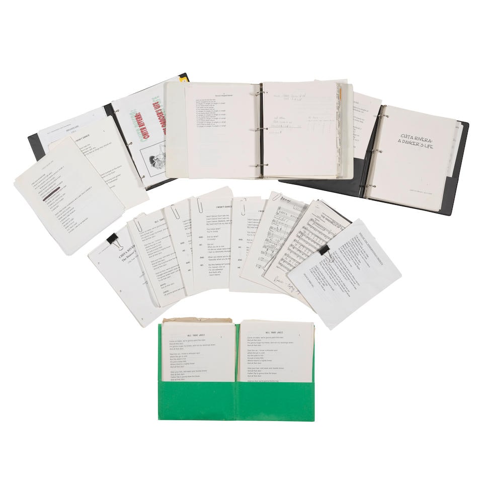 A Collection of Playscripts for Chita Rivera Reviews: A Collection of Playscripts for Chita Rivera Reviews Xerographic manuscripts, including: 1. Chita: A Legendary Celebration. Approx. 36 pp, 4to, bound in blue 3-ring binder with printed label to cover.