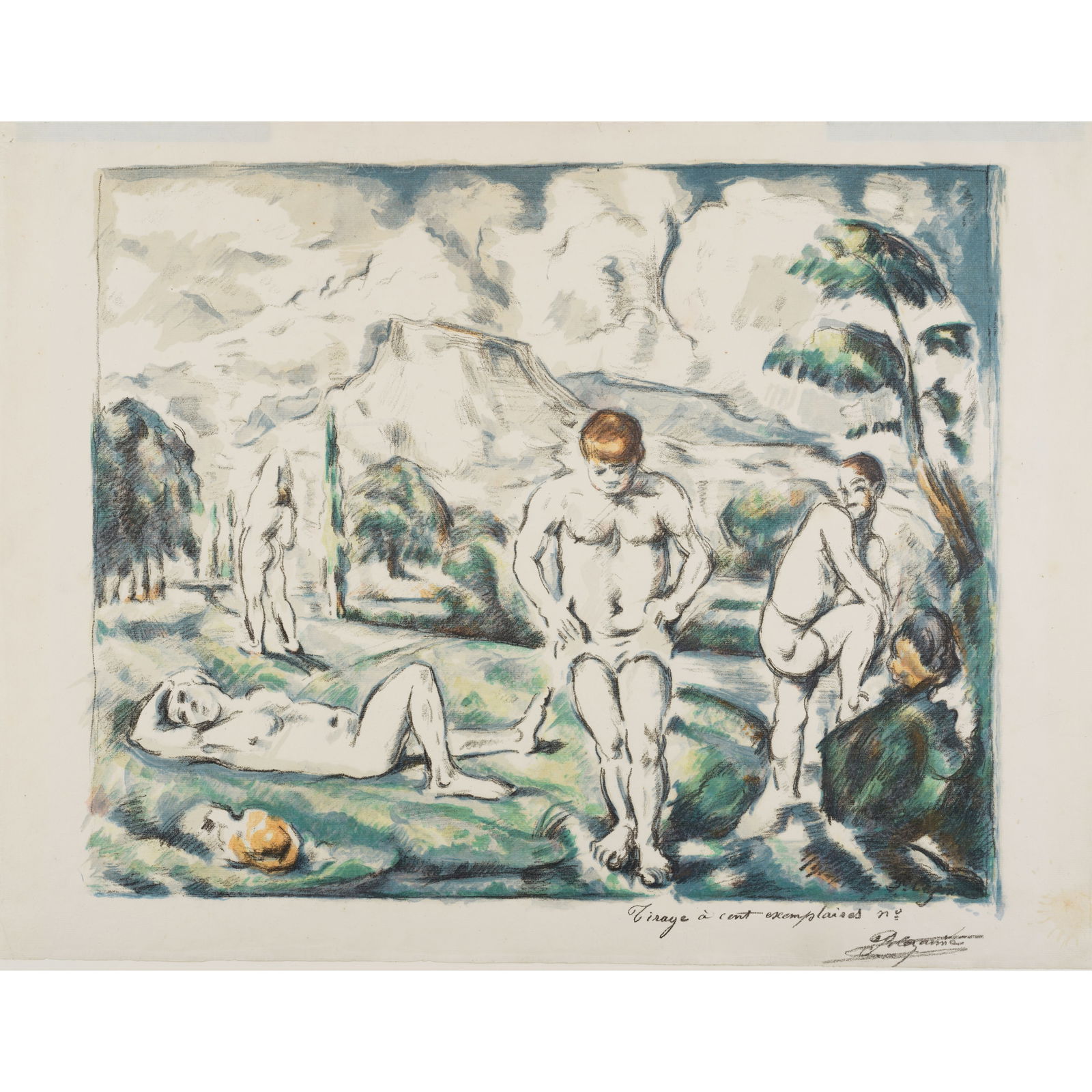 Paul Cézanne (1839-1906); Les Baigneurs (Grande planche); (1 of 1)