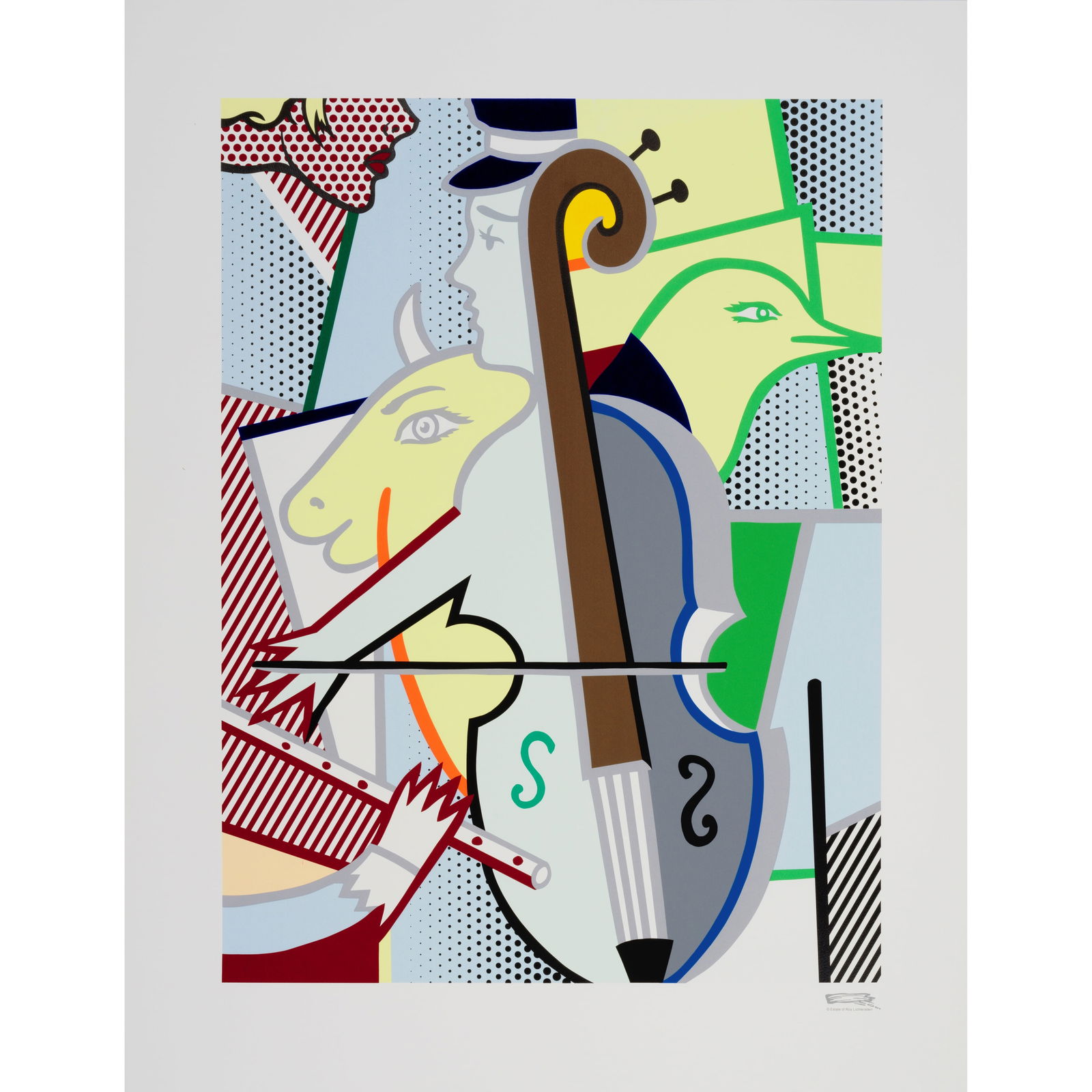 Roy Lichtenstein (1923-1997); Cubist Cello; (1 of 1)