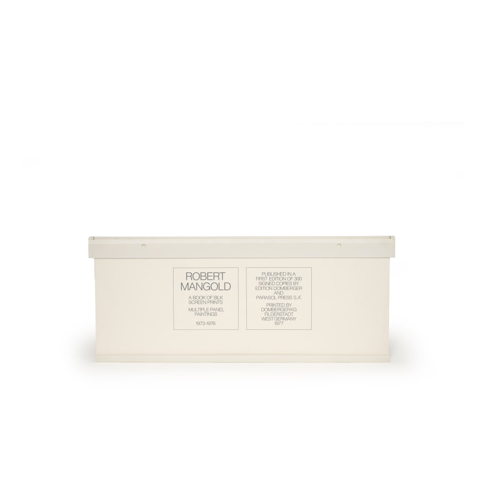 ROBERT MANGOLD (NE EN 1937) A Book of Silk Screen Prints, Multiple Panel Paintings, portfolio, ...: ROBERT MANGOLD (NE EN 1937) A Book of Silk Screen Prints, Multiple Panel Paintings, portfolio, 1992 Série complète de 9 sérigraphies en couleur sur vélin de Fabriano Une épreu