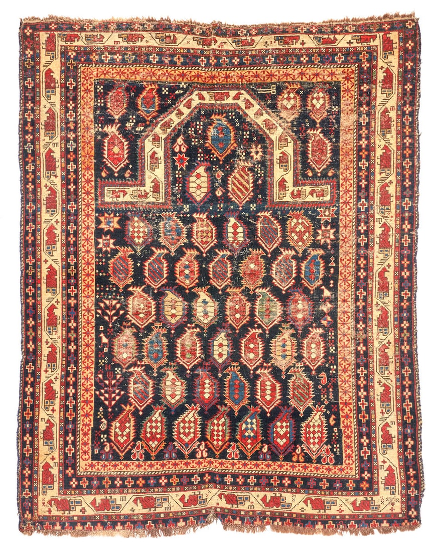 Early Marasali Prayer Rug Caucasus 4 ft. 1 in. x 4 ft. 11 in. (1 of 3)
