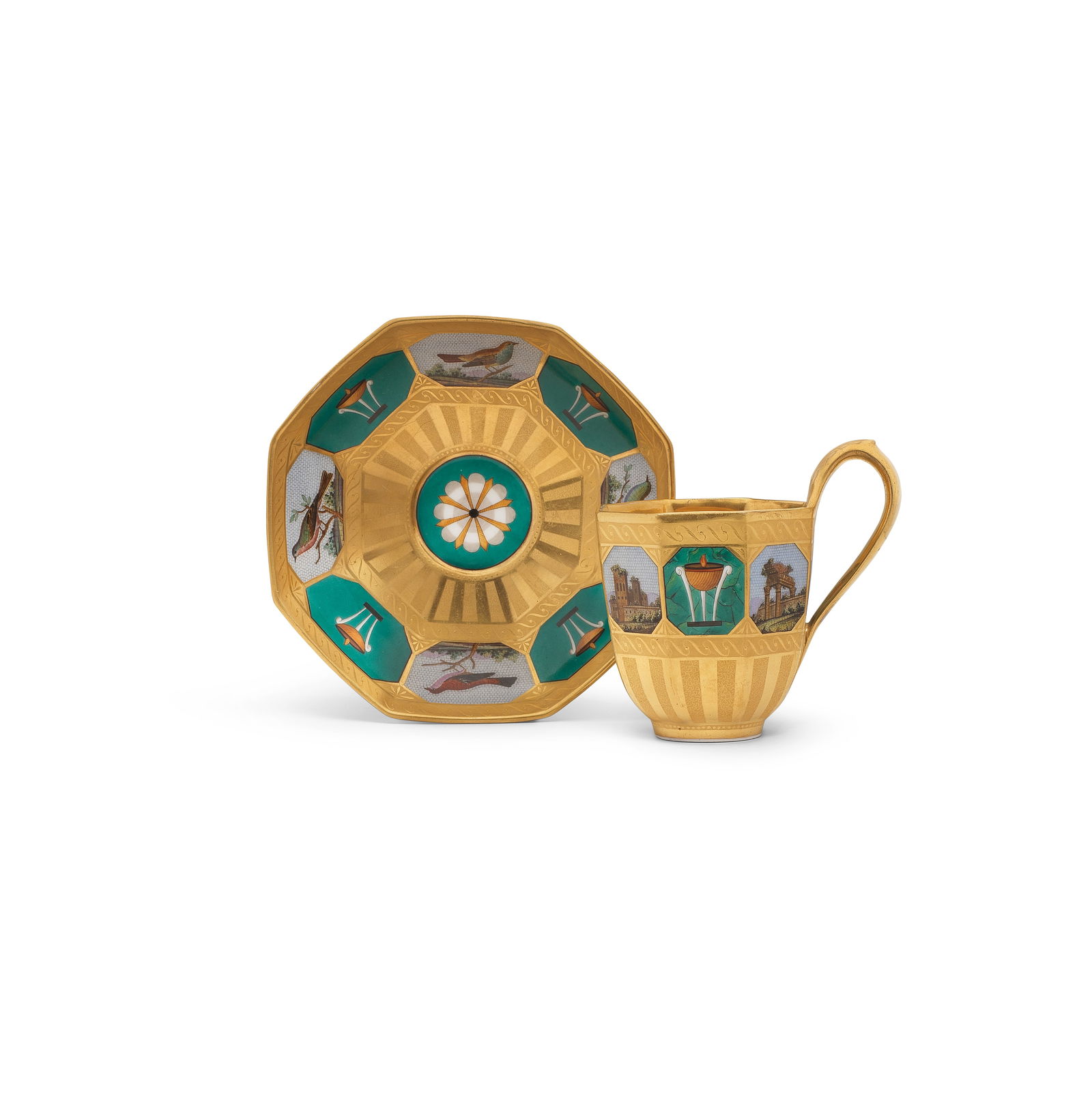 A Berlin octagonal cup and saucer, circa 1815 (1 of 1)