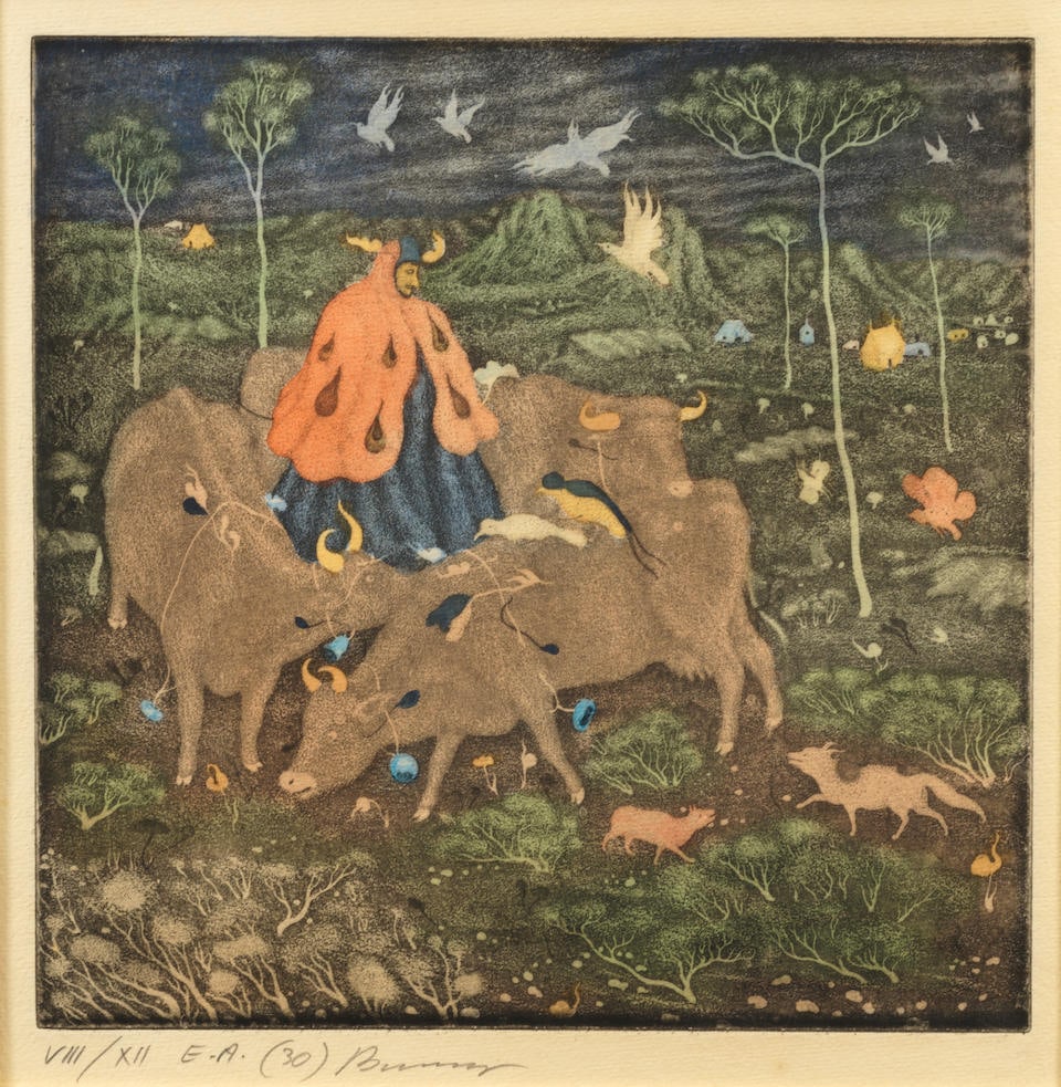 Erich (Arik) Brauer (1929-2021); Autumn Run; Cow Dance (2 works); (1 of 2)