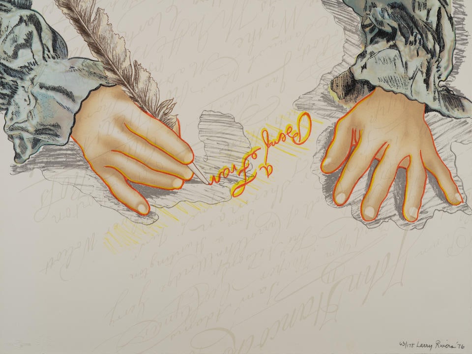 Larry Rivers (1923-2002); Big B Signs Up, from An American Portrait 1776-1976; (1 of 2)