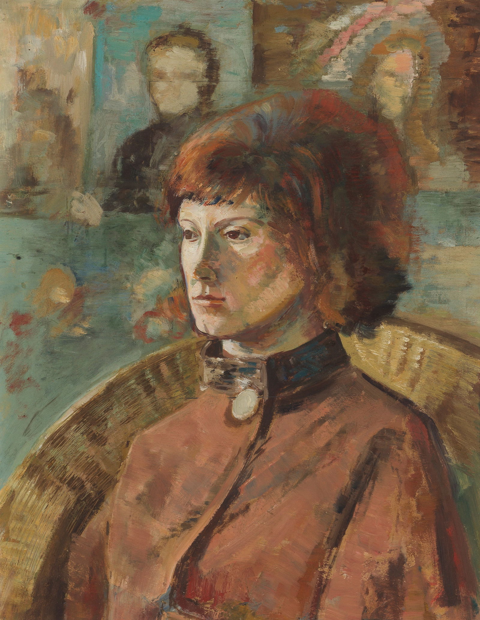 Quentin Bell (British, 1910-1996) Portrait of a Lady (Painted circa 1960): Quentin Bell (British, 1910-1996) Portrait of a Lady oil and pencil on paper 47 x 36.5cm (18 1/2 x 14 3/8in). Painted circa 1960 Footnotes: Provenance With The Bloomsbury W