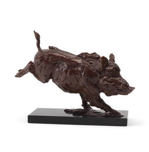 Mark Coreth (British, born 1958) Warthog 34cm (13 3/8in) wide: Mark Coreth (British, born 1958) Warthog signed and numbered 'M. Coreth/3/6' (to lower edge) bronze with a dark brown patina 34cm (13 3/8in) wide Footnotes: Provenance With The Sladmore Gallery, Londo