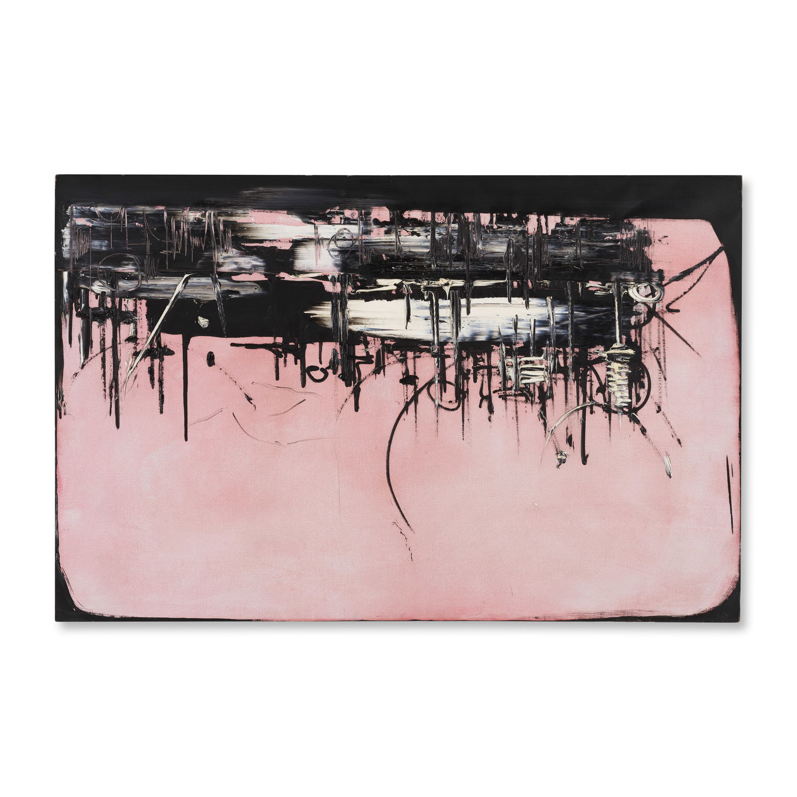 GEORGES MATHIEU (1921-2012) Vijnana 1958: GEORGES MATHIEU (1921-2012) Vijnana 1958 huile sur toile oil on canvas 65.3 x 100.1 cm. 25 11/16 x 39 7/16 in. Réalisé en 1958. Footnotes: Cette œuvre est ac