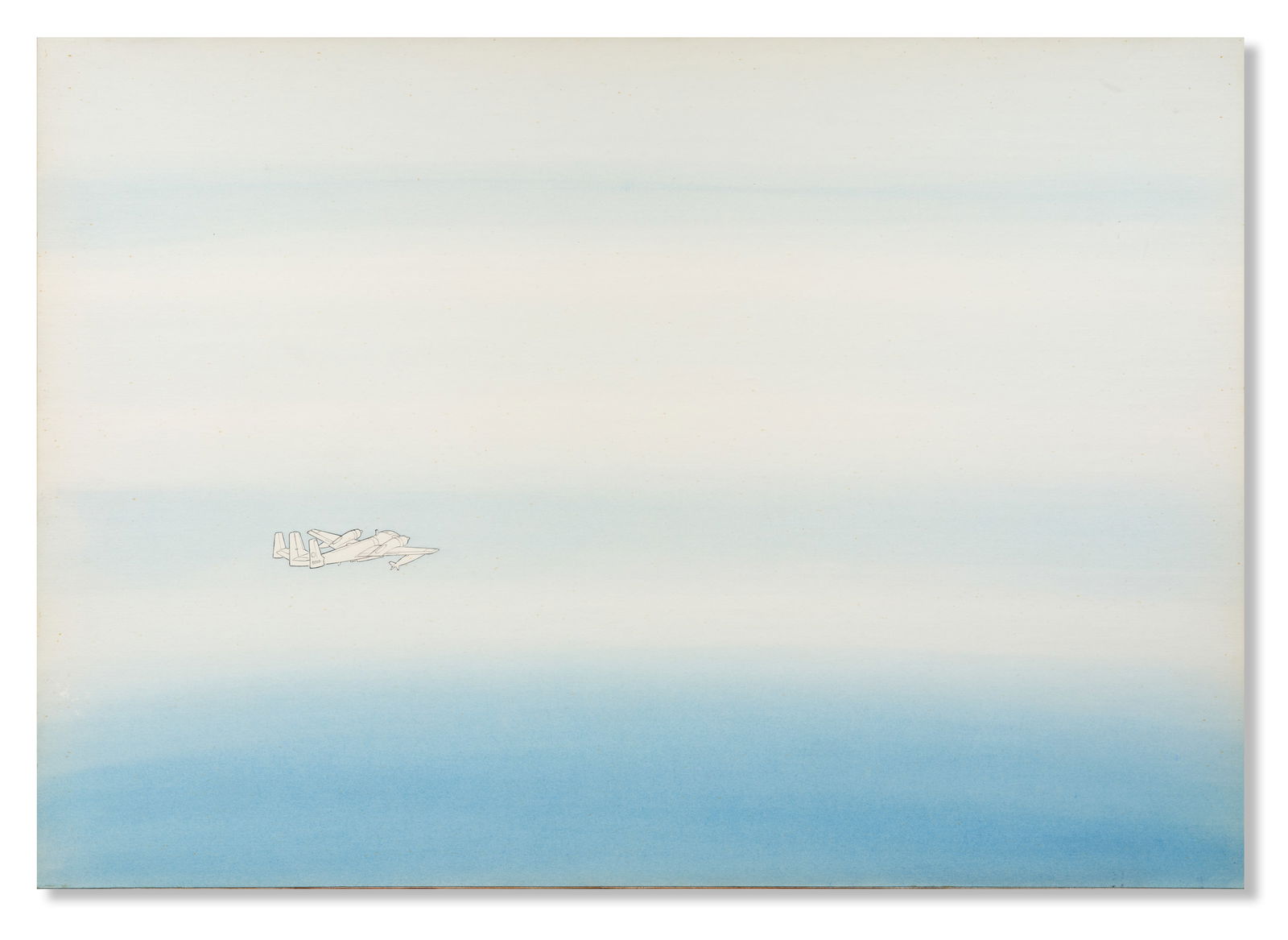 ALIGHIERO BOETTI (1940-1994) Cieli ad alta quota 1988: ALIGHIERO BOETTI (1940-1994) Cieli ad alta quota 1988 signé et daté 1988 au revers aquarelle, encre et mine de plomb sur papier marouflé sur toile signed and dated 1988 on the re