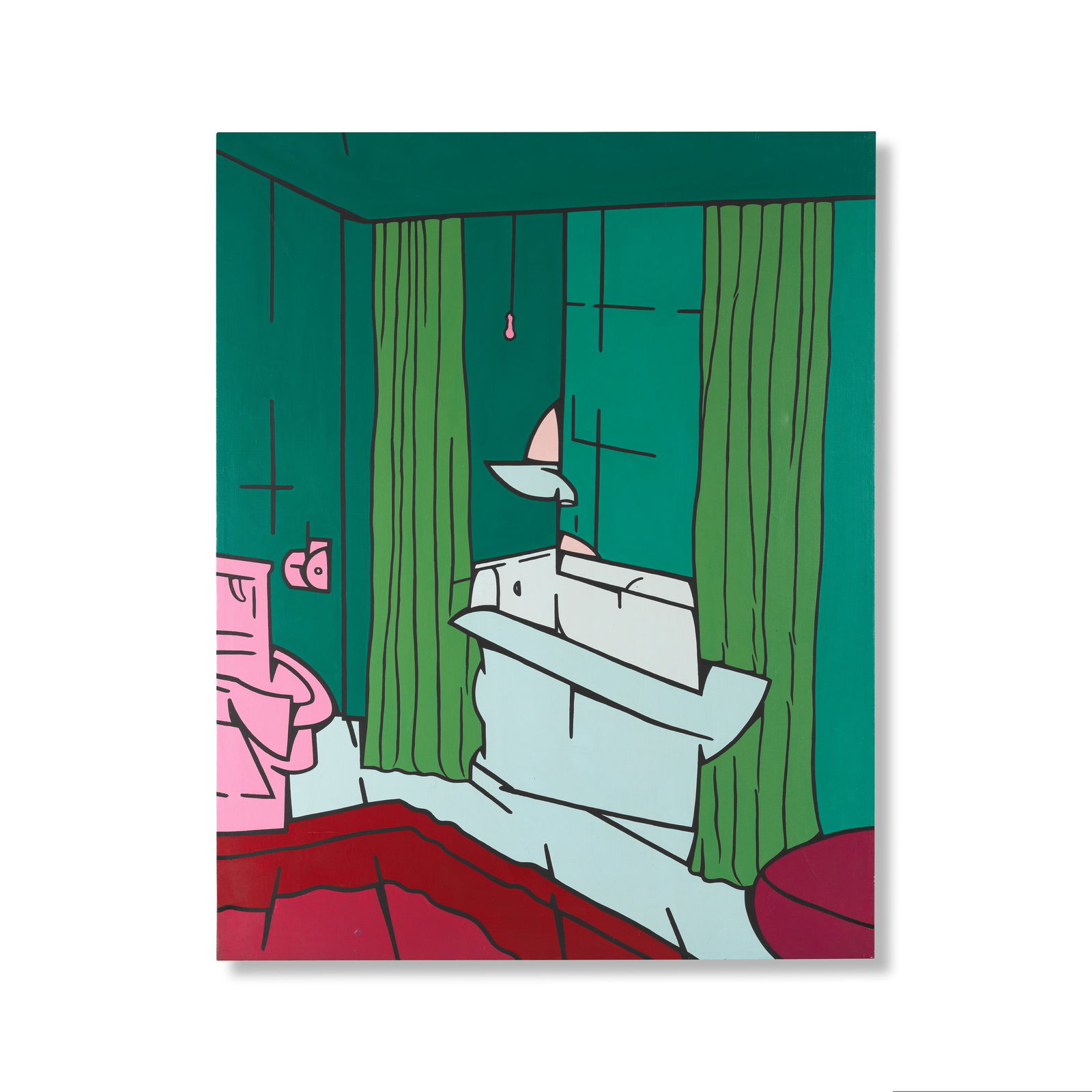 VALERIO ADAMI (N. 1935) Lavatory 1968: VALERIO ADAMI (N. 1935) Lavatory 1968 signé, titré, daté 1.68 et inscrit N.Y. au revers acrylique sur toile signed, titled, dated 1.68 and inscribed N.Y. on the reve