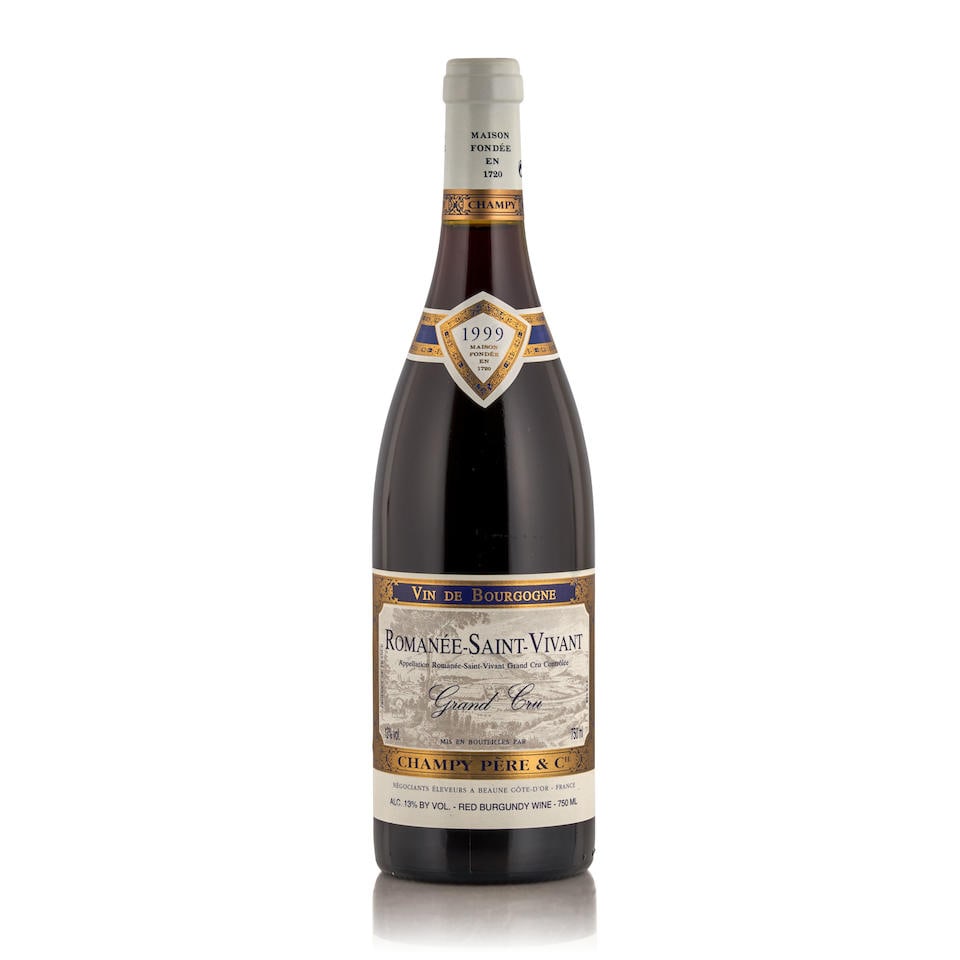 Champy Romanée St. Vivant 1999 (1 bottle): Champy Romanée St. Vivant 1999 Côte de Nuits u: 0.5cm 1 bottle Footnotes: Burgundy This lot is subject to the following lot symbols: • • Zero rated for tax, no tax will be added