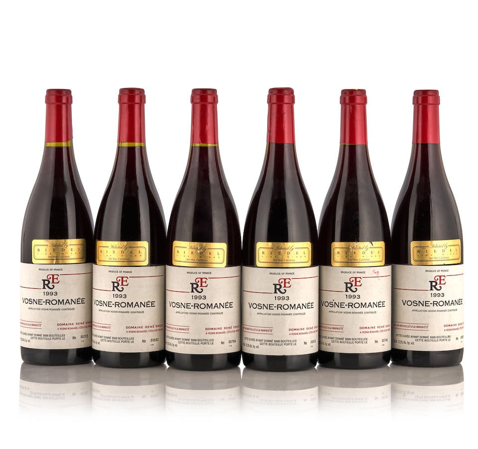 René Engel Vosne Romanée 1993 (6 bottles): René Engel Vosne Romanée 1993 Côte de Nuits u: 0.5cm or better 6 bottles Footnotes: Burgundy This lot is subject to the following lot symbols: • • Zero rated for tax, no tax