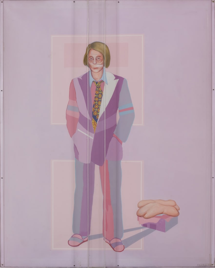 DARIO VILLALBA (born 1939) Delincueta: DARIO VILLALBA (born 1939) Delincueta 1969 Signé en bas à droite Contresigné, titré et daté au dos Plexiglass et huile sur toile Getekend rechtsonder Getekend, gedateerd en g